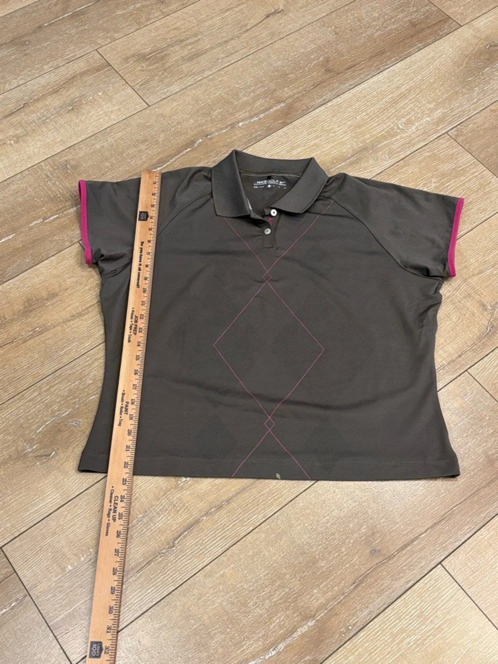 Nike Golf Dri-FIT XL Gray & Pink Argyle Polo Shirt